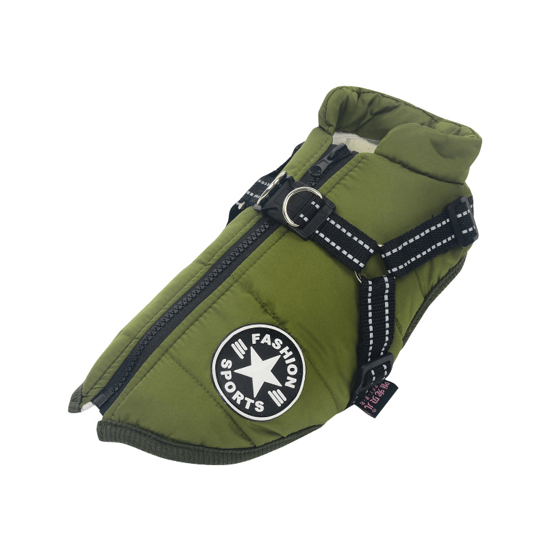Winter Jacket for Dogs with Harness