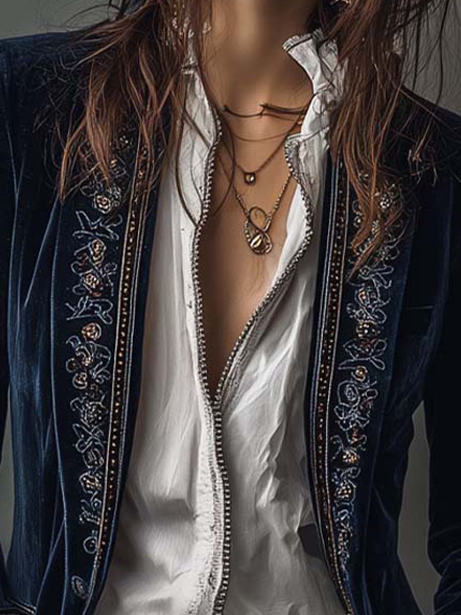 Anastasia Embroidered Longline Jacket