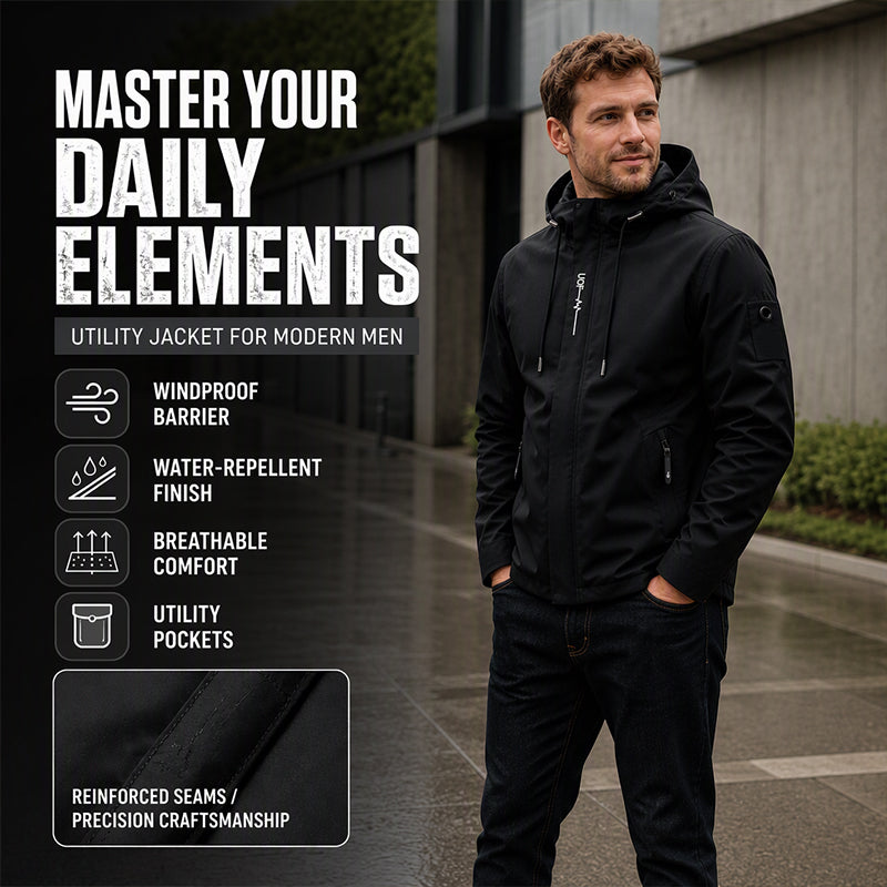 Men's Hooded Jacket – Waterproof & Windproof with a Drawstring