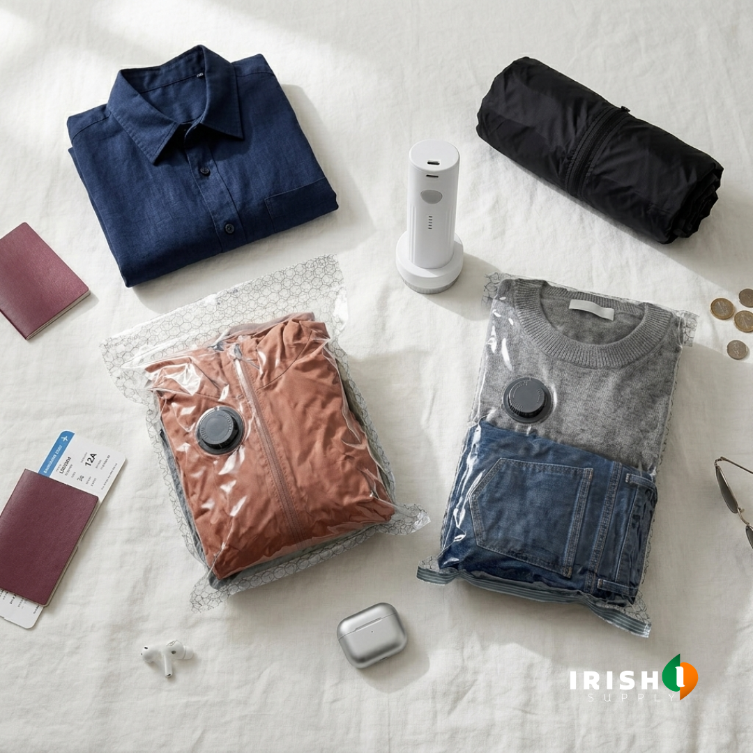Electric Travel Vacuum Set + Compression Bags