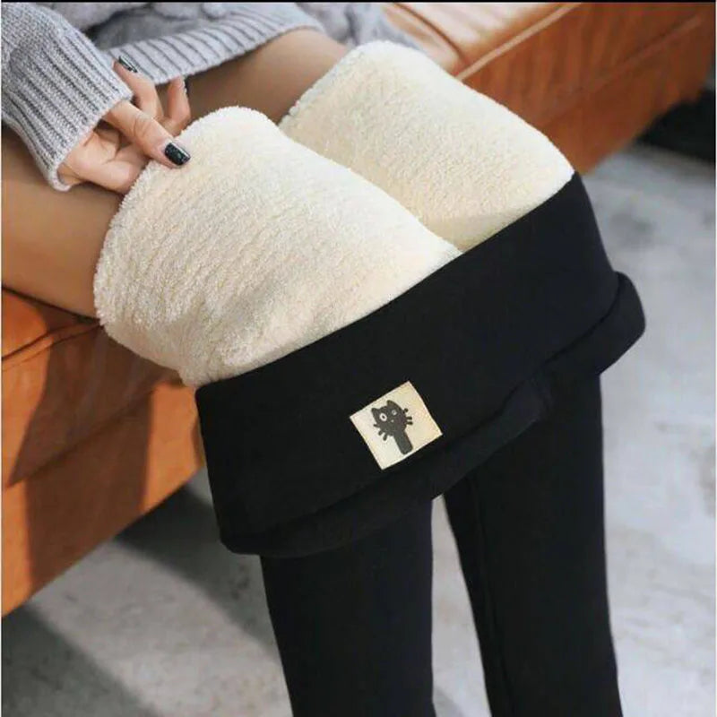 Women's Thermal Leggings | Lamb Cashmere Lined & Figure Shaping | High Waist & Booty-Lifting Effect