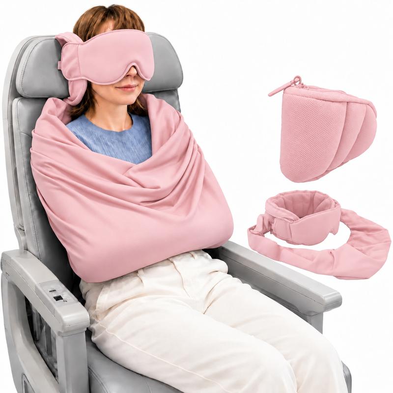 3-in-1 Airplane Sleep Support System - Carry On-Friendly Travel Bedding Accessory Set