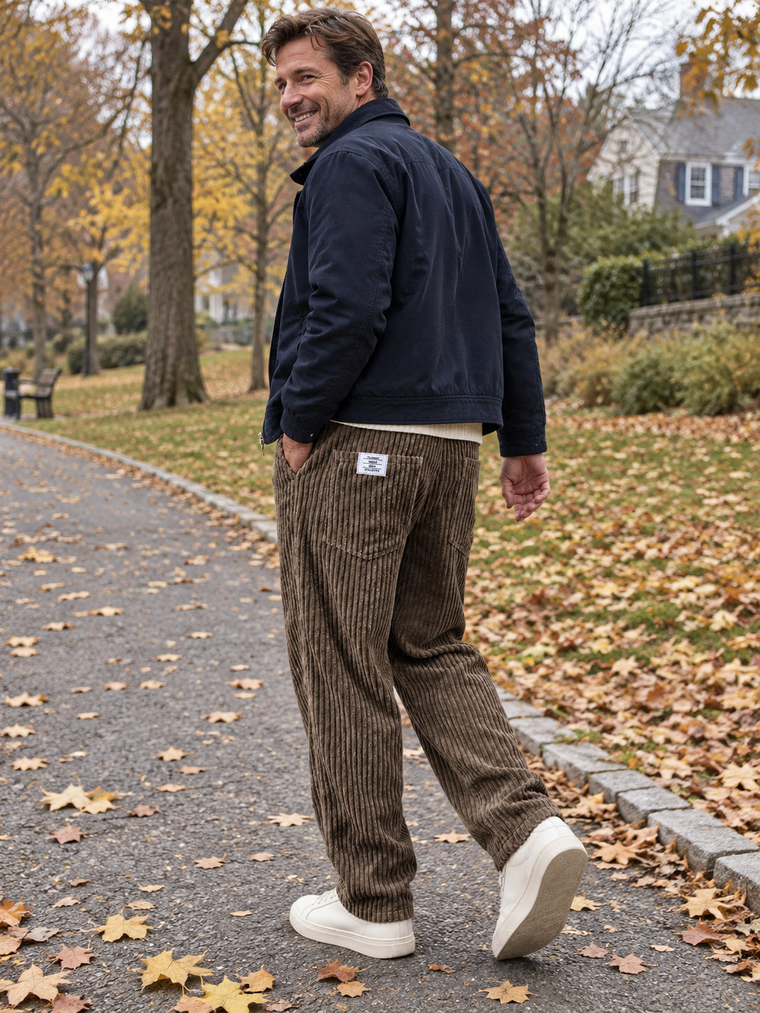 Relaxed Fit Thick Corduroy Drawstring Pants