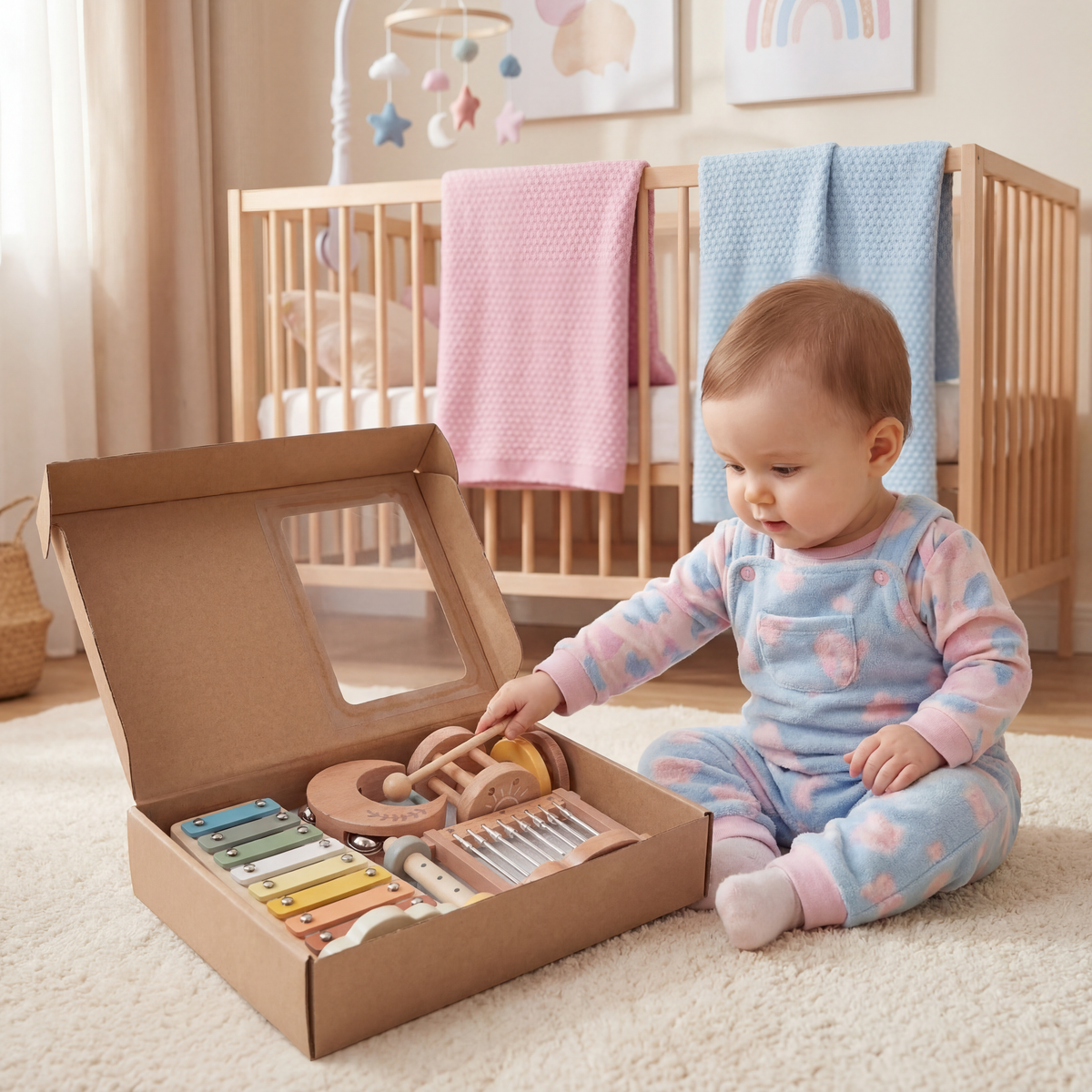Baby Wooden Sound Play Set – 6-Piece Sensory Music & Sound Toy