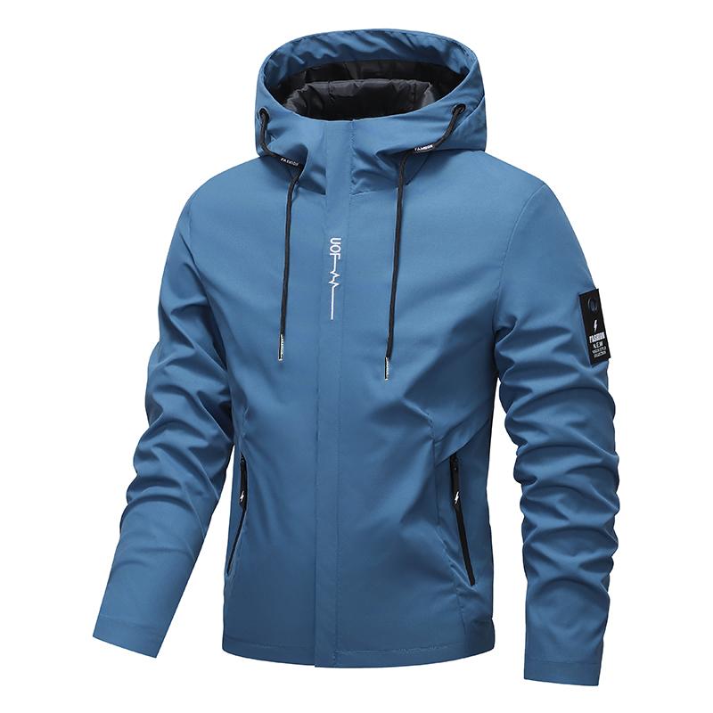 Men's Hooded Jacket – Waterproof & Windproof with a Drawstring