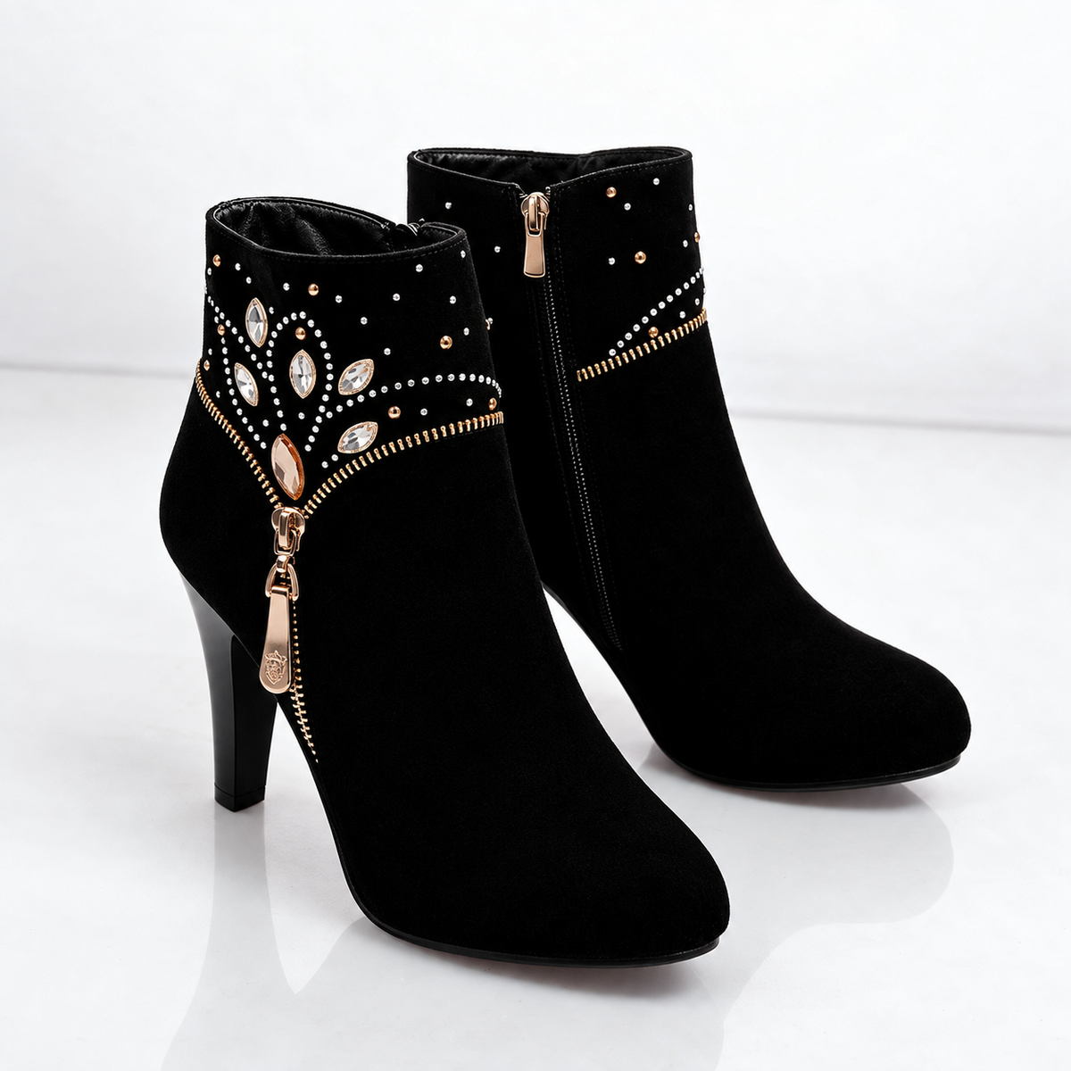 Rhinestone Ankle Boots