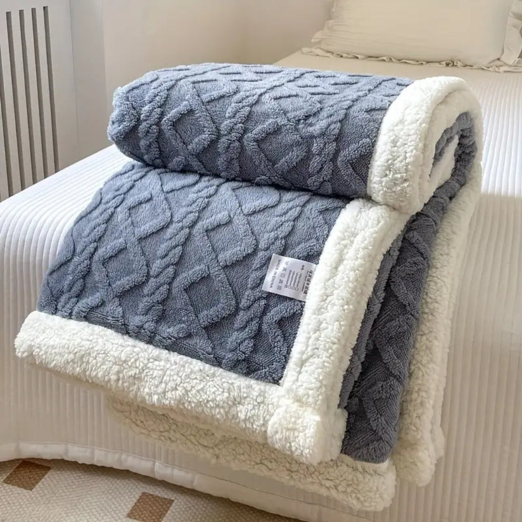 Diamond Knit Sherpa Blanket