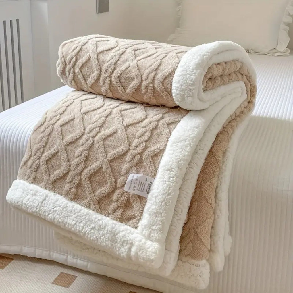 Diamond Knit Sherpa Blanket