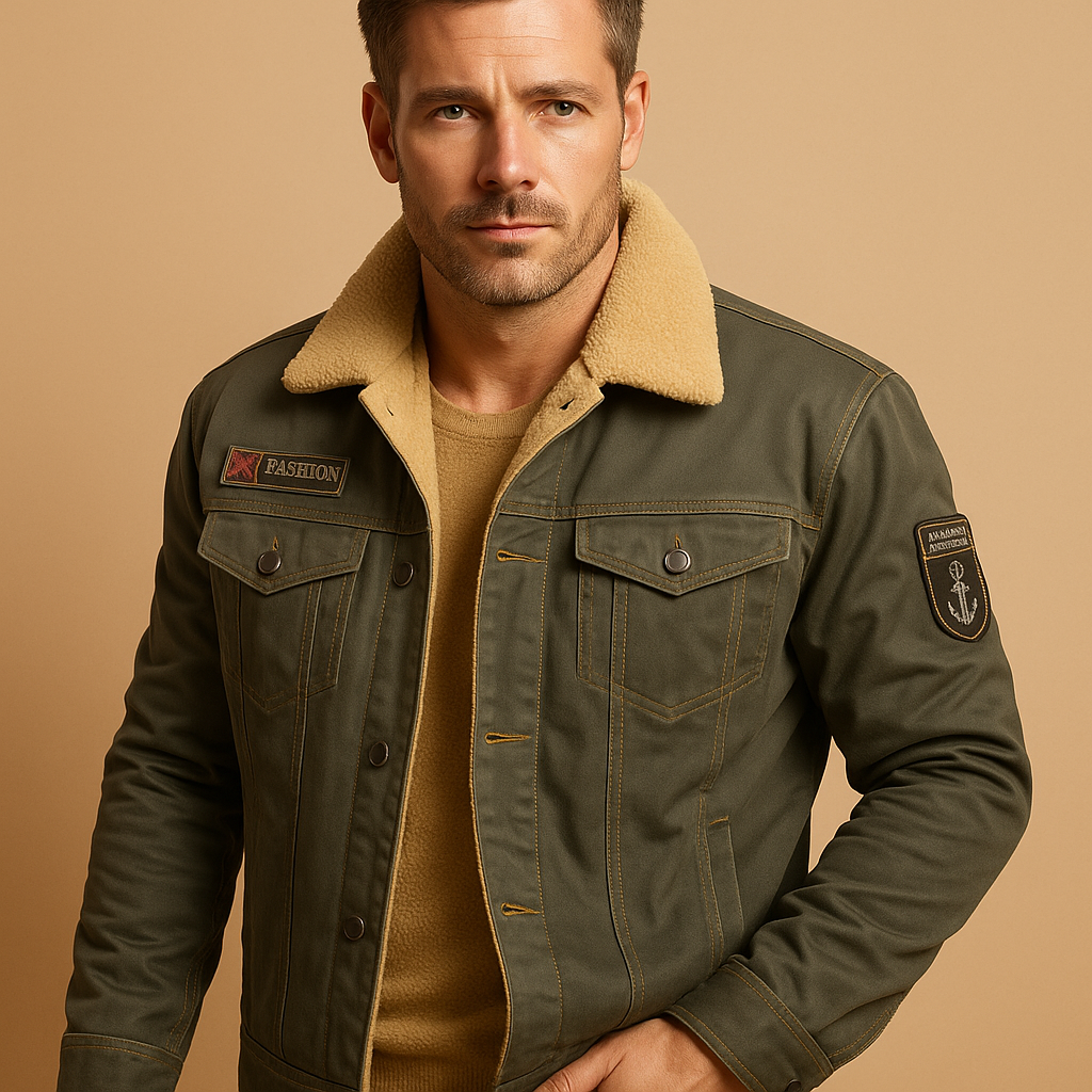 Men’s premium fleece motorcycle jacket with reinforced protection zones and a breathable design, suitable for cold-weather rides and everyday wear.