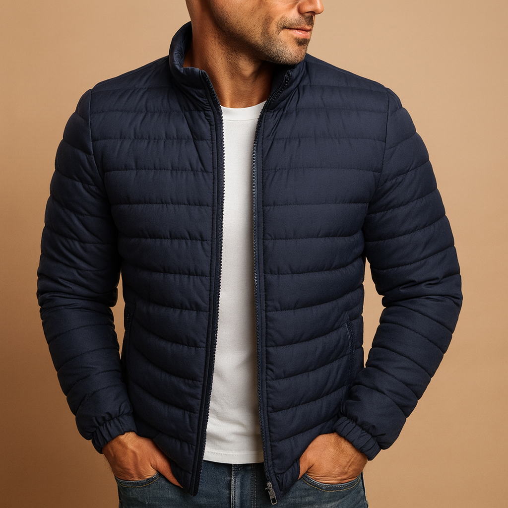Men’s quilted summer jacket with a lightweight design, suitable for spring and summer, casual days, weekend trips, and everyday wear.