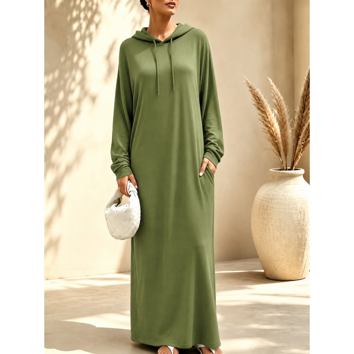 Women's Oversized Hooded Maxi Dress for Fall & Winter