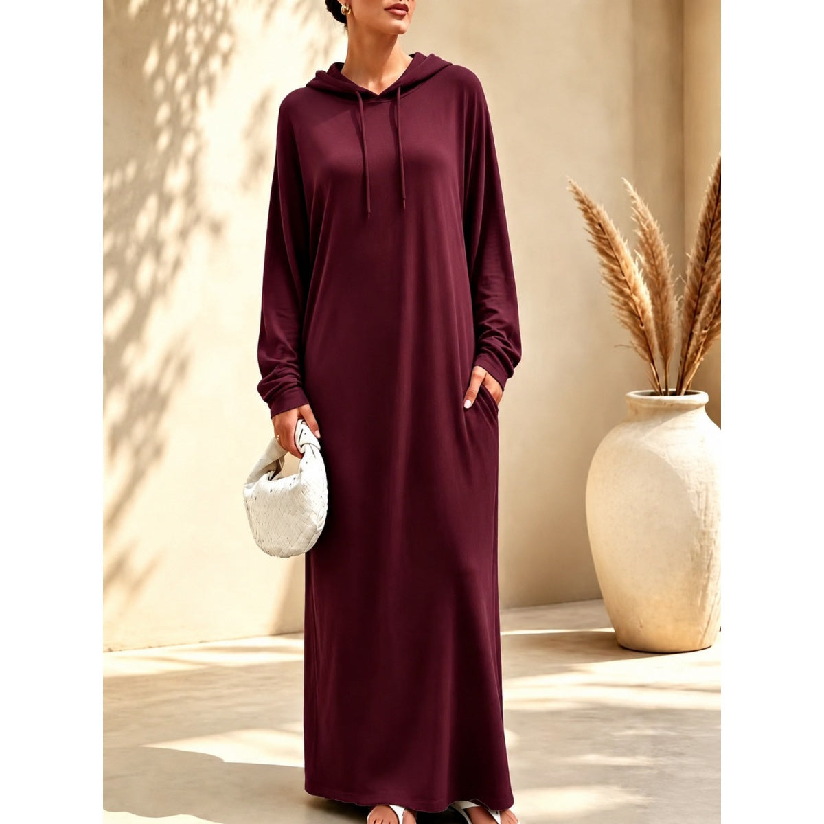 Women's Oversized Hooded Maxi Dress for Fall & Winter
