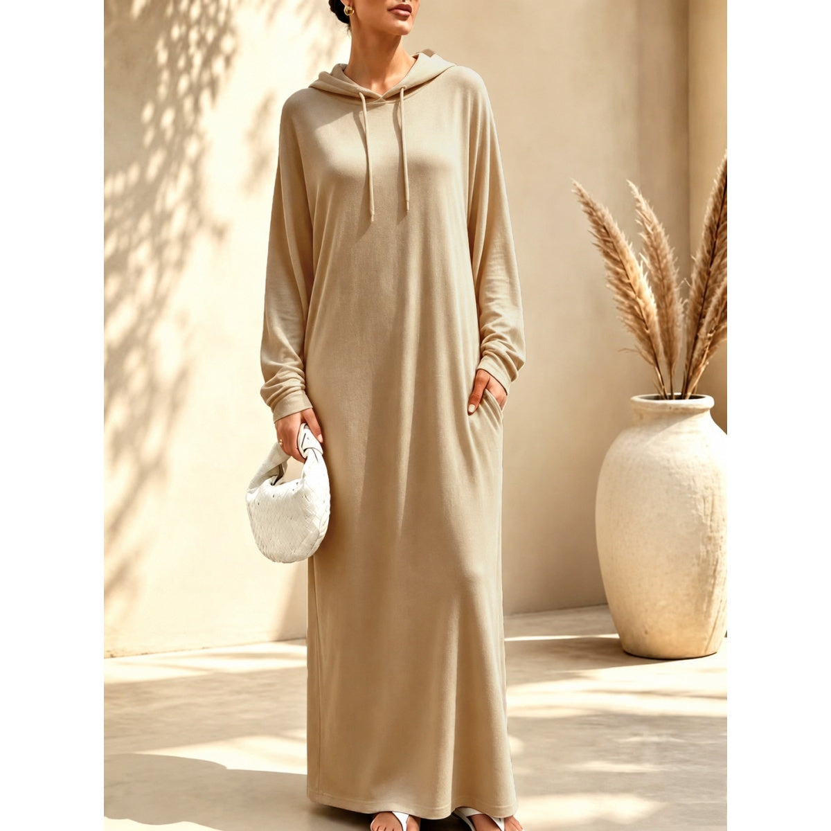 Women's Oversized Hooded Maxi Dress for Fall & Winter