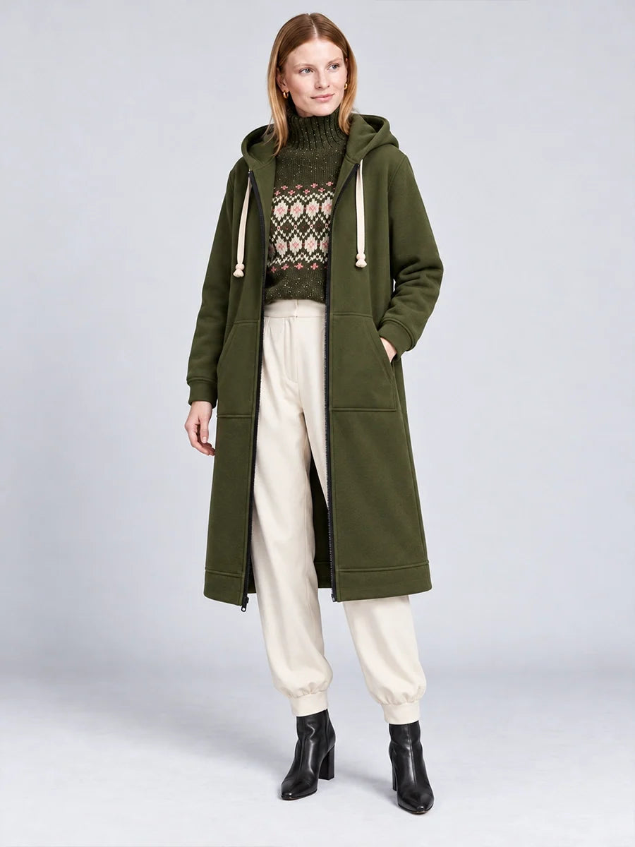 Longline Zip-Up Casual Jacket for Everyday Layering