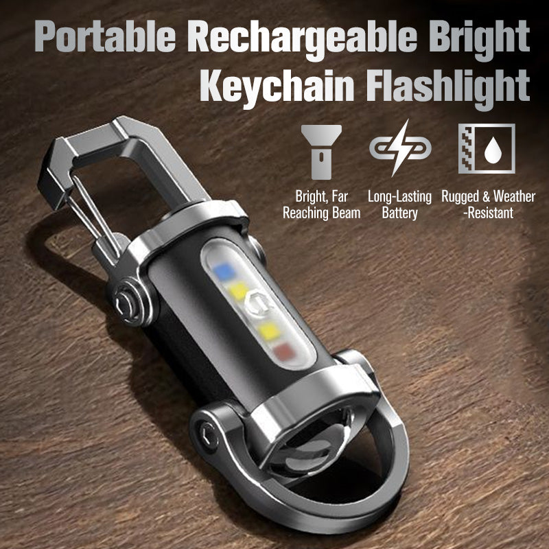 USB-C Rechargeable Keychain Flashlight | 500 Lumens EDC Mini Light, IPX6 Waterproof
