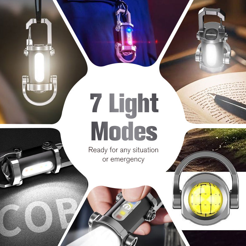 USB-C Rechargeable Keychain Flashlight | 500 Lumens EDC Mini Light, IPX6 Waterproof
