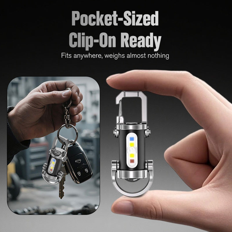 USB-C Rechargeable Keychain Flashlight | 500 Lumens EDC Mini Light, IPX6 Waterproof