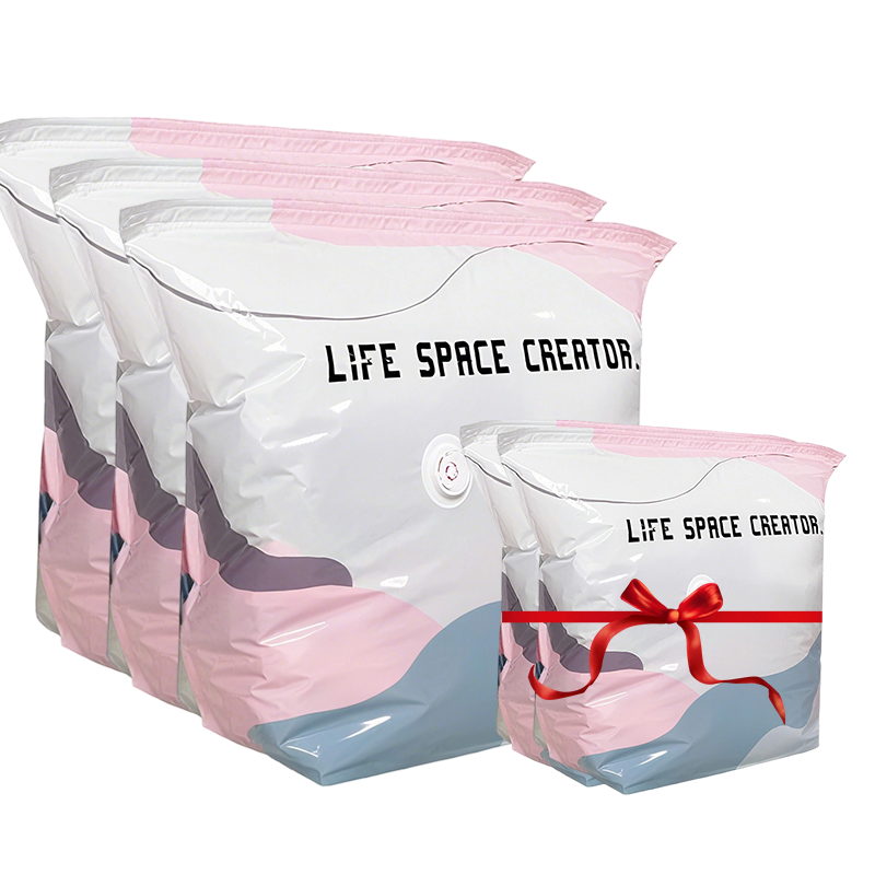 Large Compressible Vacuum Storage Bag - No Pump, Waterproof & Ideal for Saving Space in Suitcases and at Home