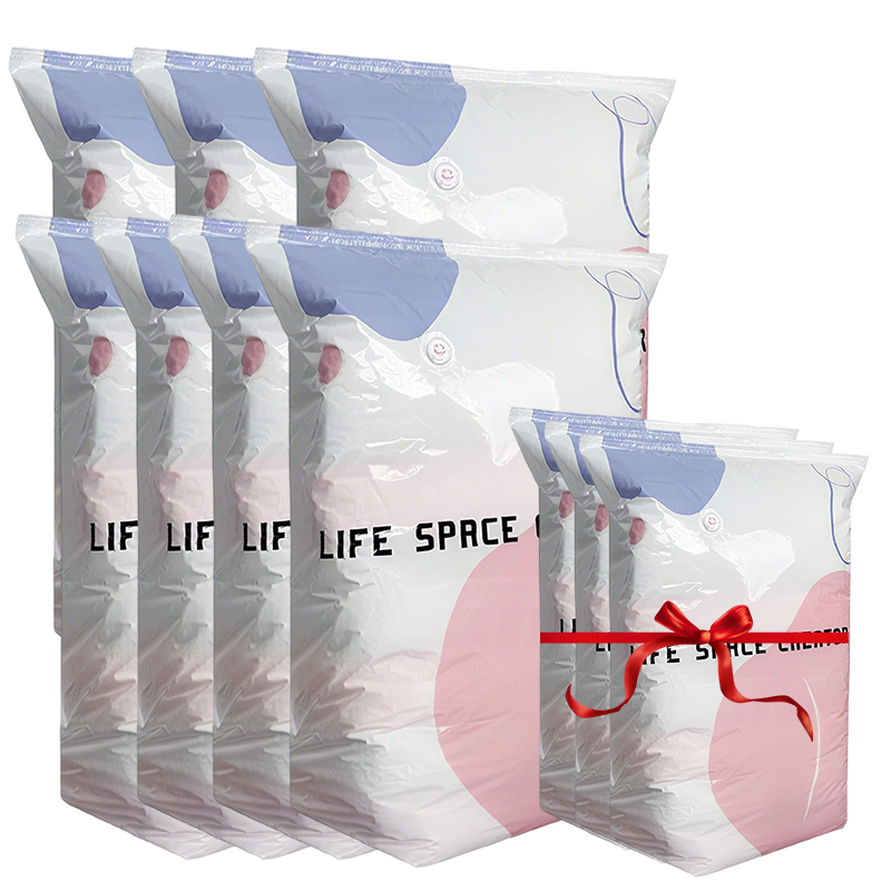 Large Compressible Vacuum Storage Bag - No Pump, Waterproof & Ideal for Saving Space in Suitcases and at Home