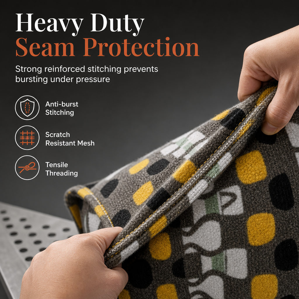 Storage Pouf Cover – Large Zipper, Washable & 45x45x23cm
