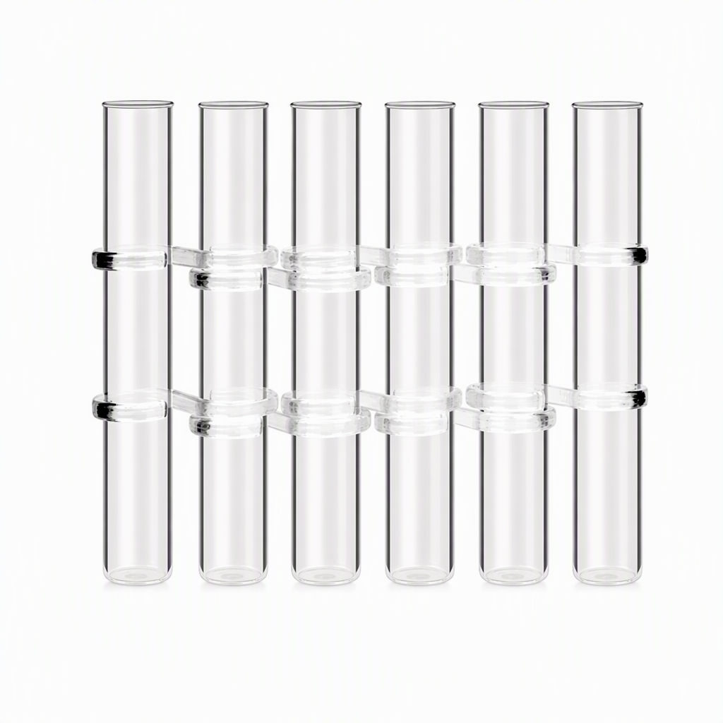 Clear Glass Test Tube Vase Set with Cleaning Brush