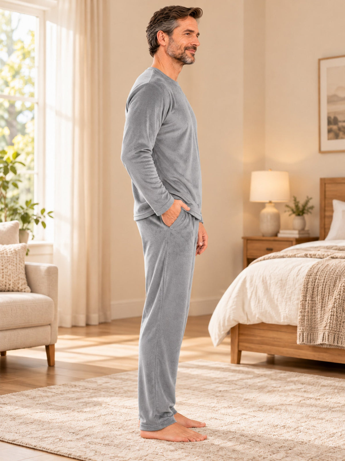Men's Cozy Thermal Velvet Pajama Set