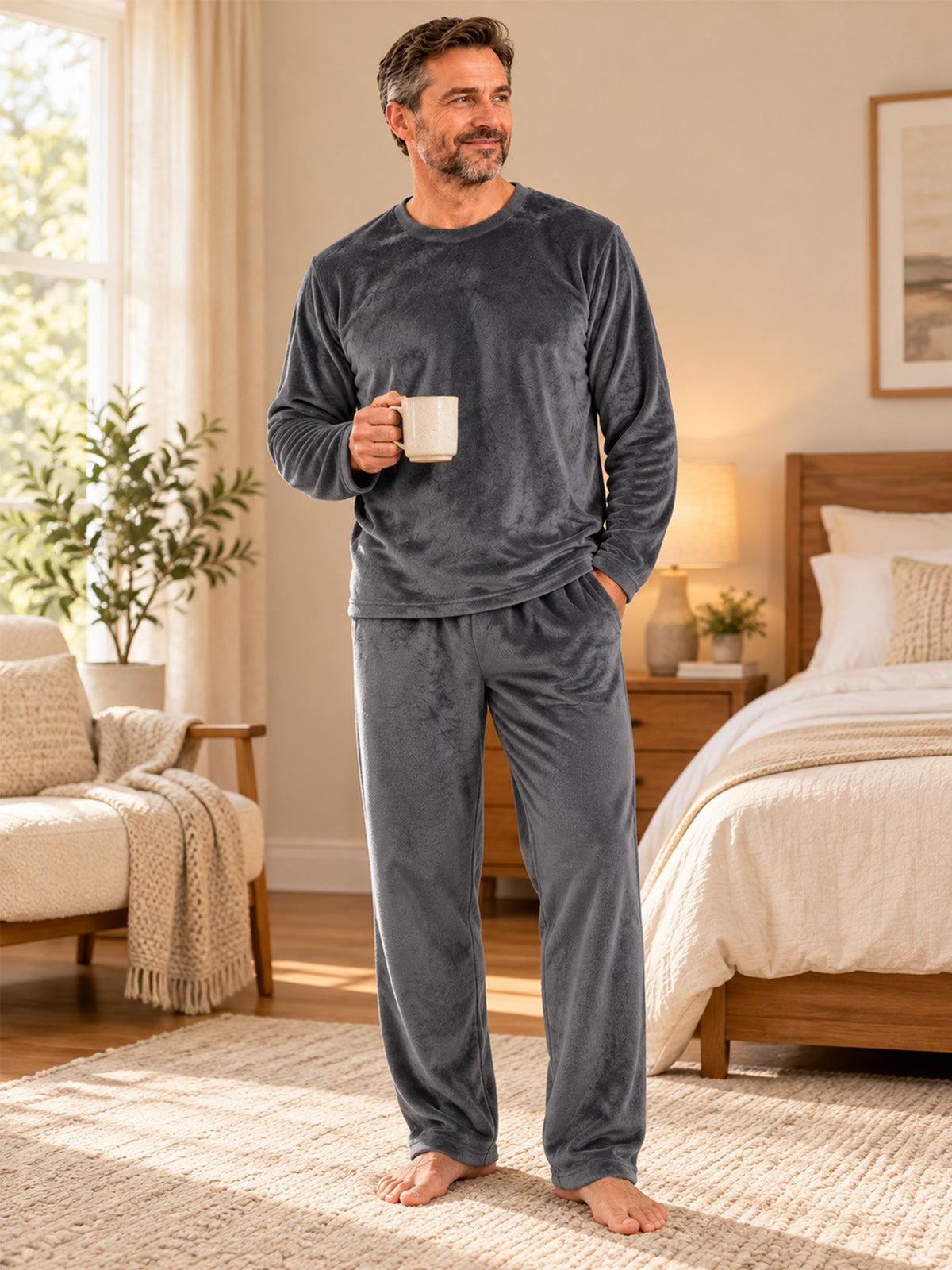 Men's Cozy Thermal Velvet Pajama Set