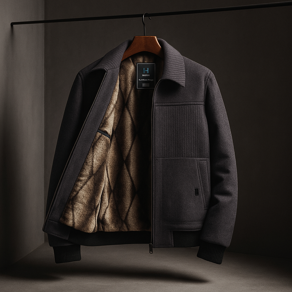 Collared Flight Jacket with Shearling