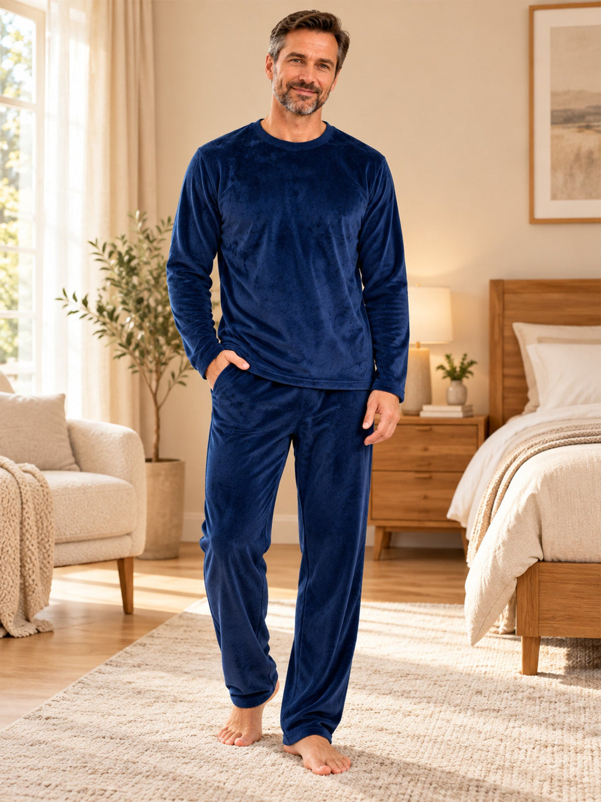 Men's Cozy Thermal Velvet Pajama Set
