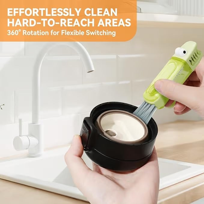 3-in-1 Crocodile Brush Deep Cleaning for Narrow Cup Lids & Tableware Gaps