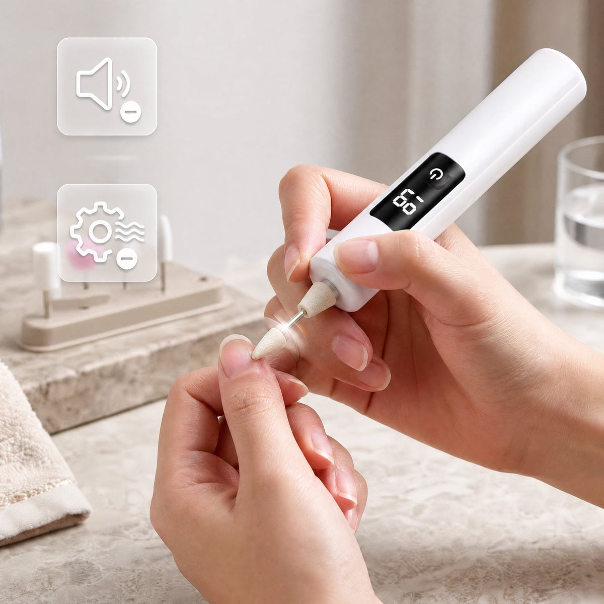 Electric Nail Grinder With LED Light