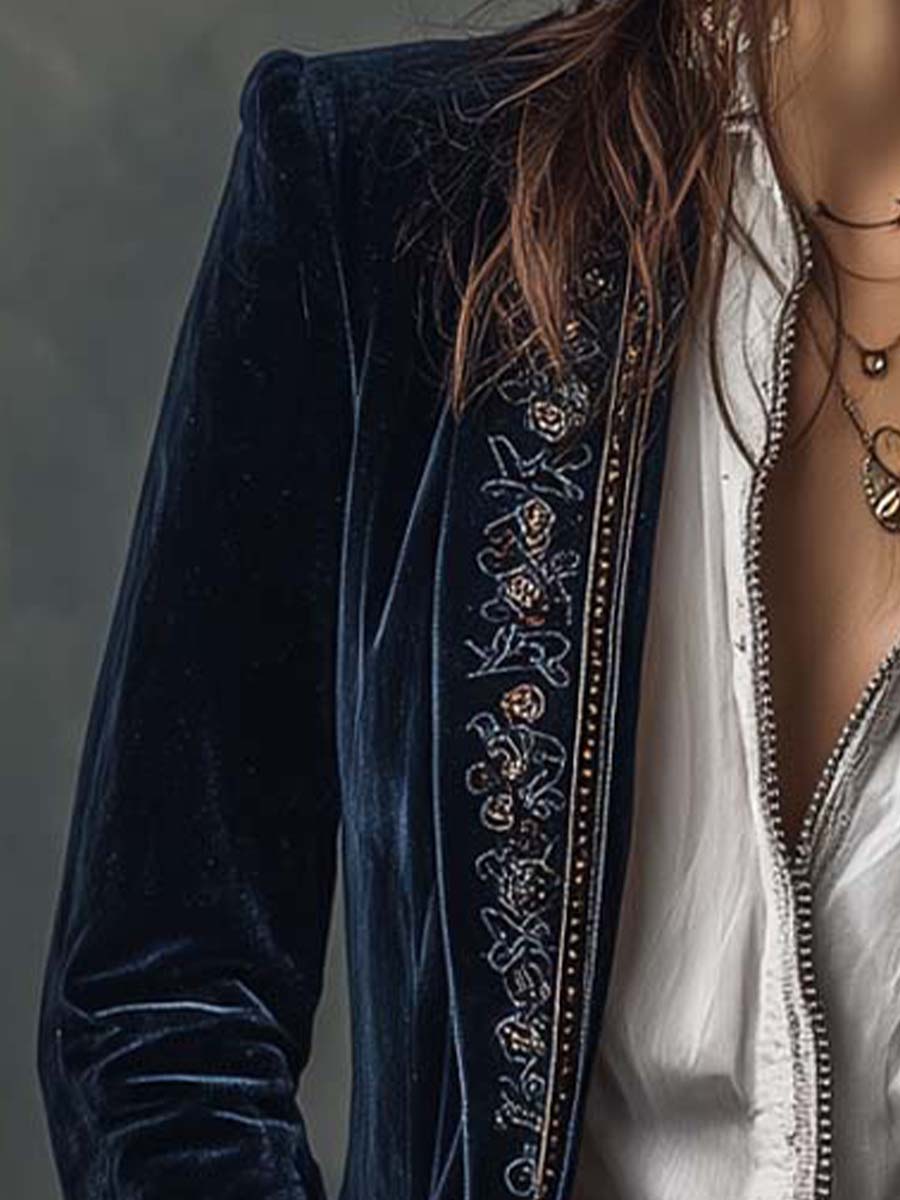 Anastasia Embroidered Longline Jacket