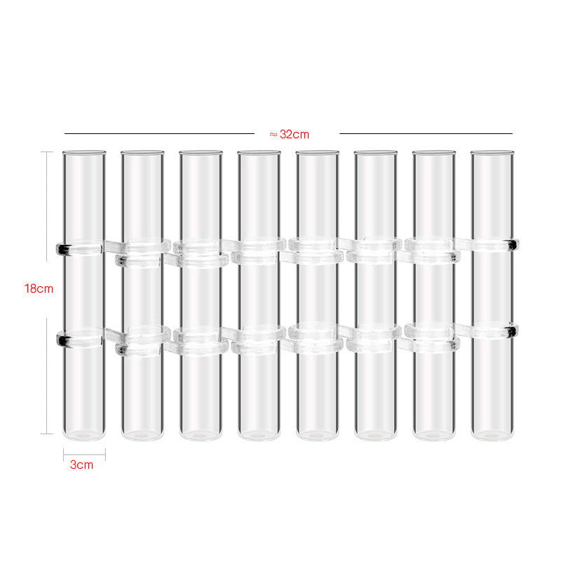 Clear Glass Test Tube Vase Set with Cleaning Brush
