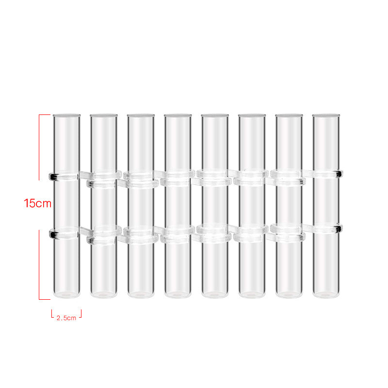 Clear Glass Test Tube Vase Set with Cleaning Brush