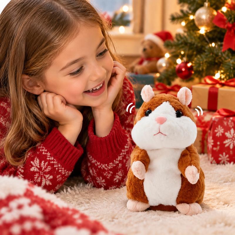 Talking Hamster Plush – Repeats Whatever You Say, Auto Head-Shaking, Hilarious Fun for Kids & Adults