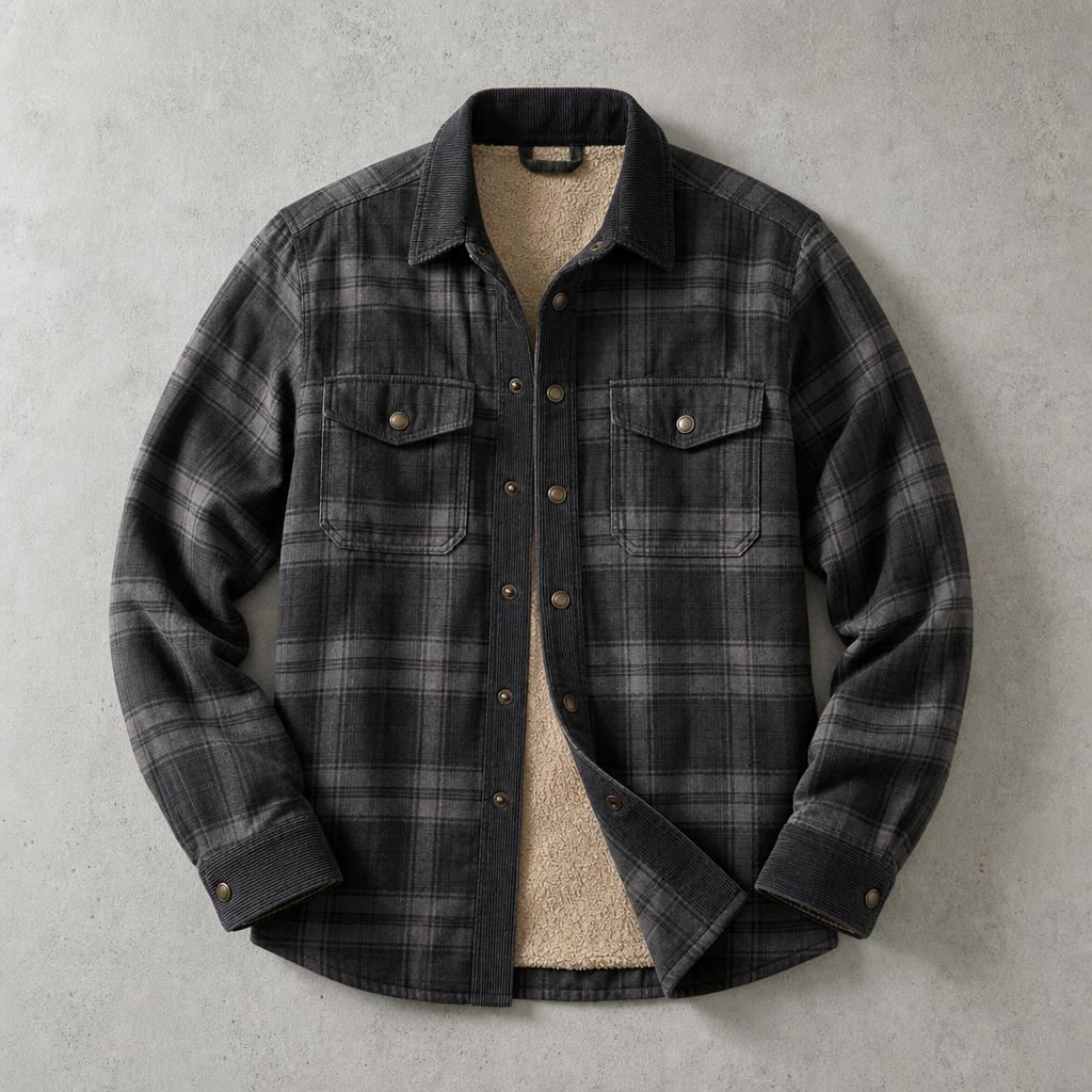 Brunico Check-Flannel Sherpa-Lined Field Overshirt