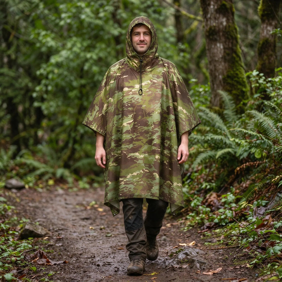 Koponak | Trekivo Packable Hooded Trail Rain Poncho