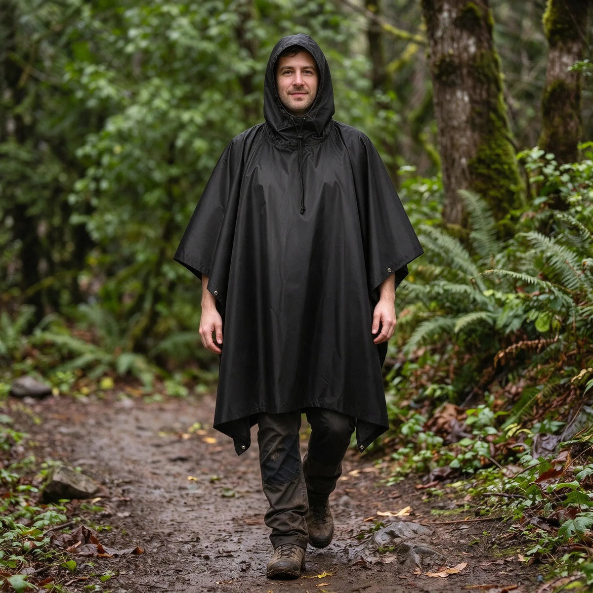 Koponak | Trekivo Packable Hooded Trail Rain Poncho