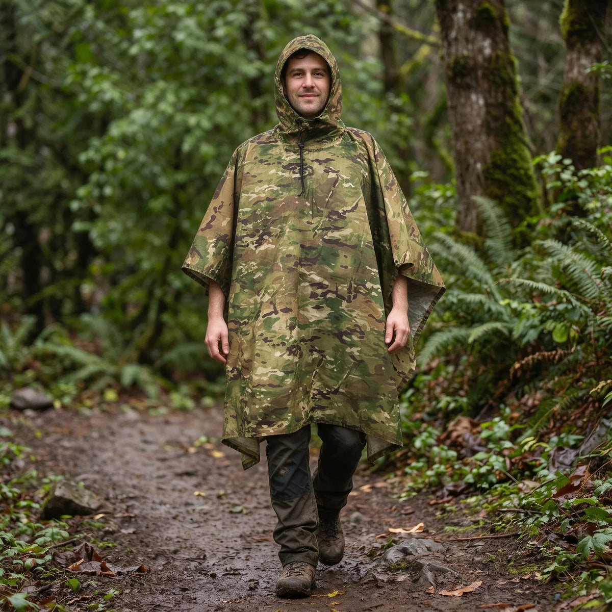 Koponak | Trekivo Packable Hooded Trail Rain Poncho