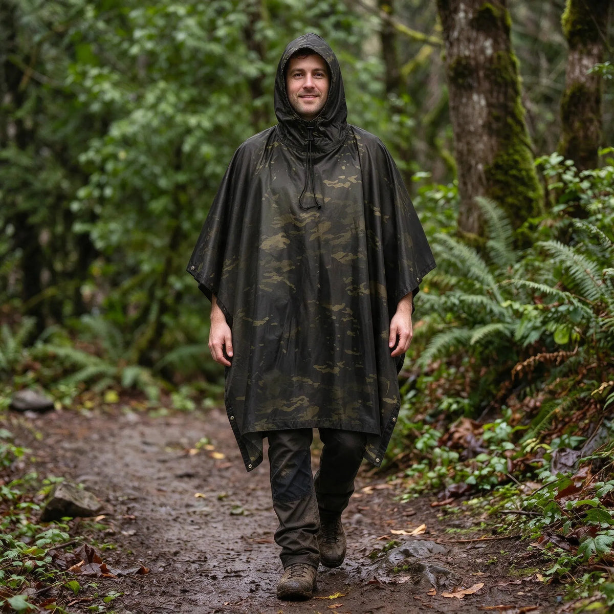 Koponak | Trekivo Packable Hooded Trail Rain Poncho