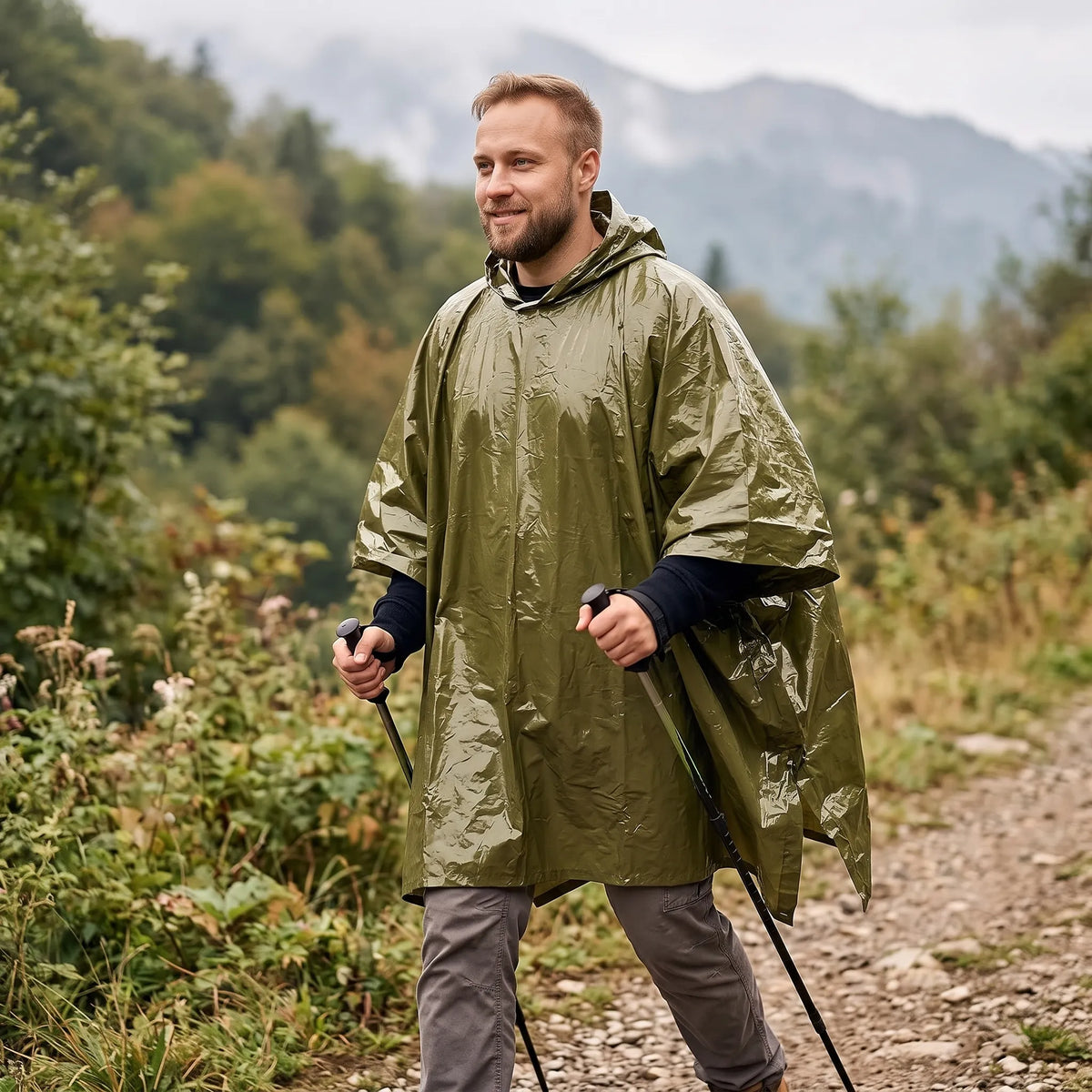 Koponak | Ventoria Hooded Emergency Rain Poncho Shell
