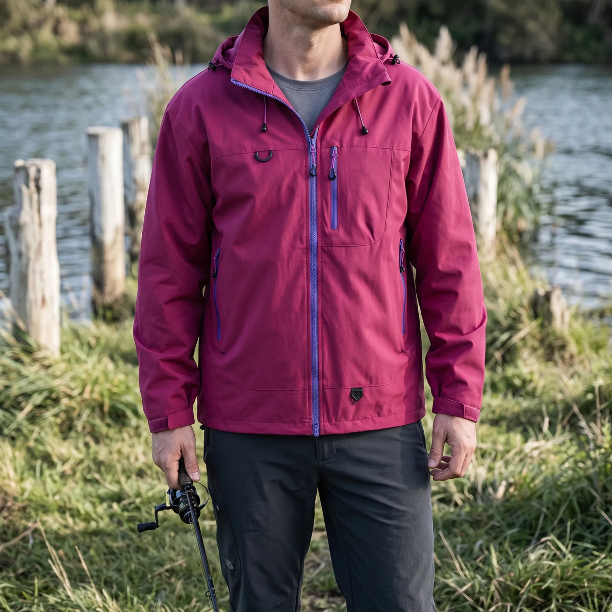 Koponak | Zavelor Hooded Zip Front Windbreaker Jacket