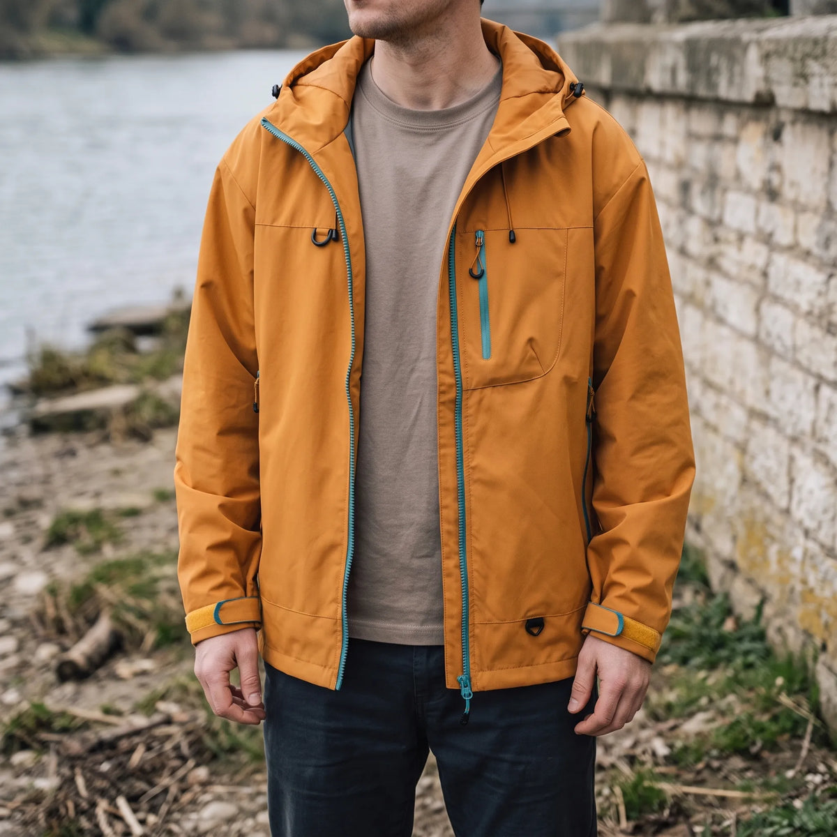 Koponak | Zavelor Hooded Zip Front Windbreaker Jacket