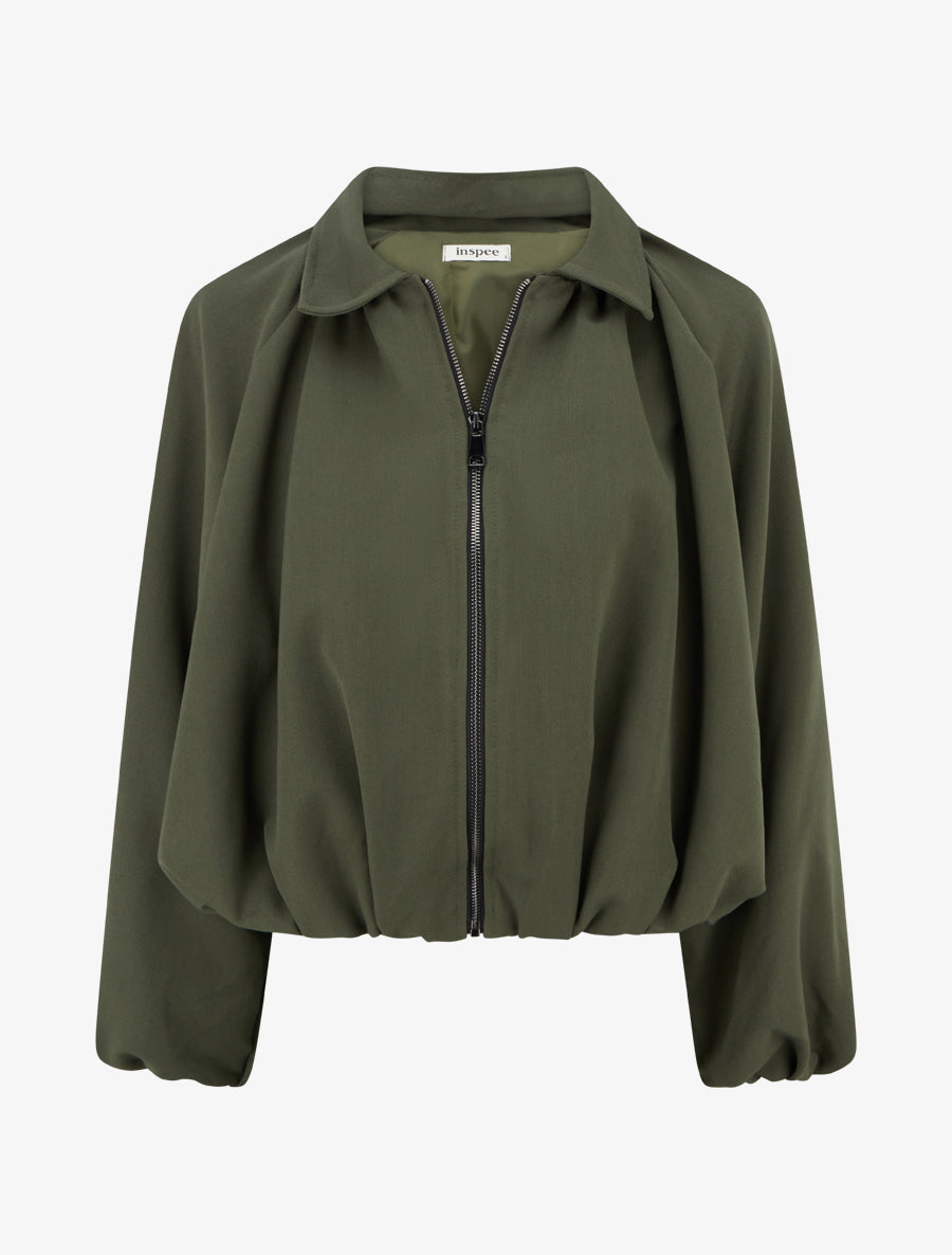 Zipped Bubble-Cut Bomber