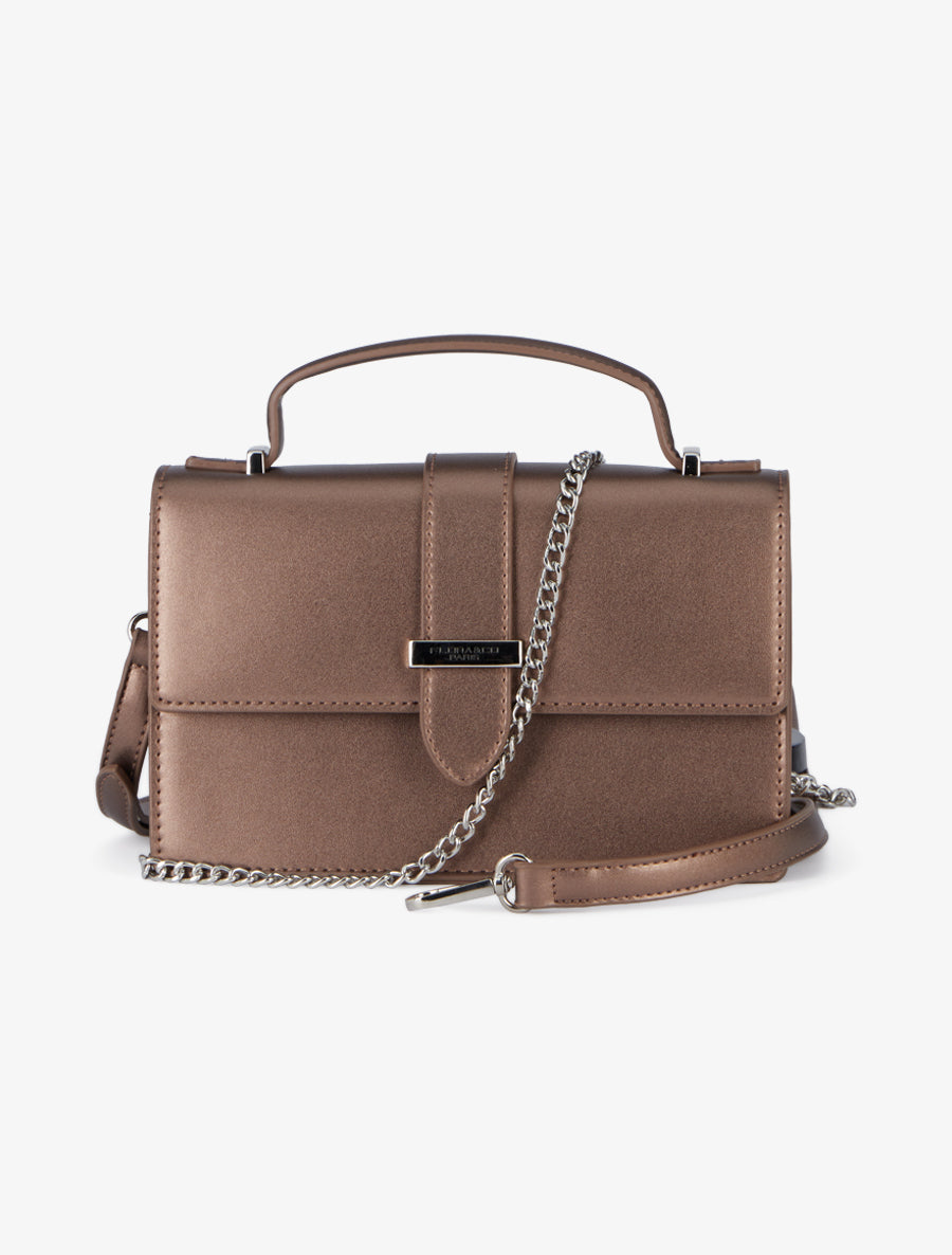 Audrey Crossbody Bag in Faux Leather - Bronze