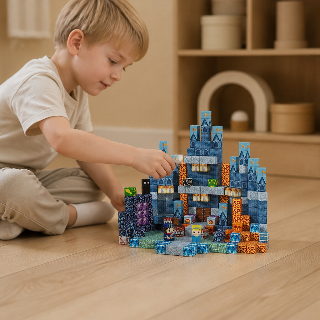 100-Piece Magnetic Building Block Cube Set – Montessori STEM Construction Toy for Children