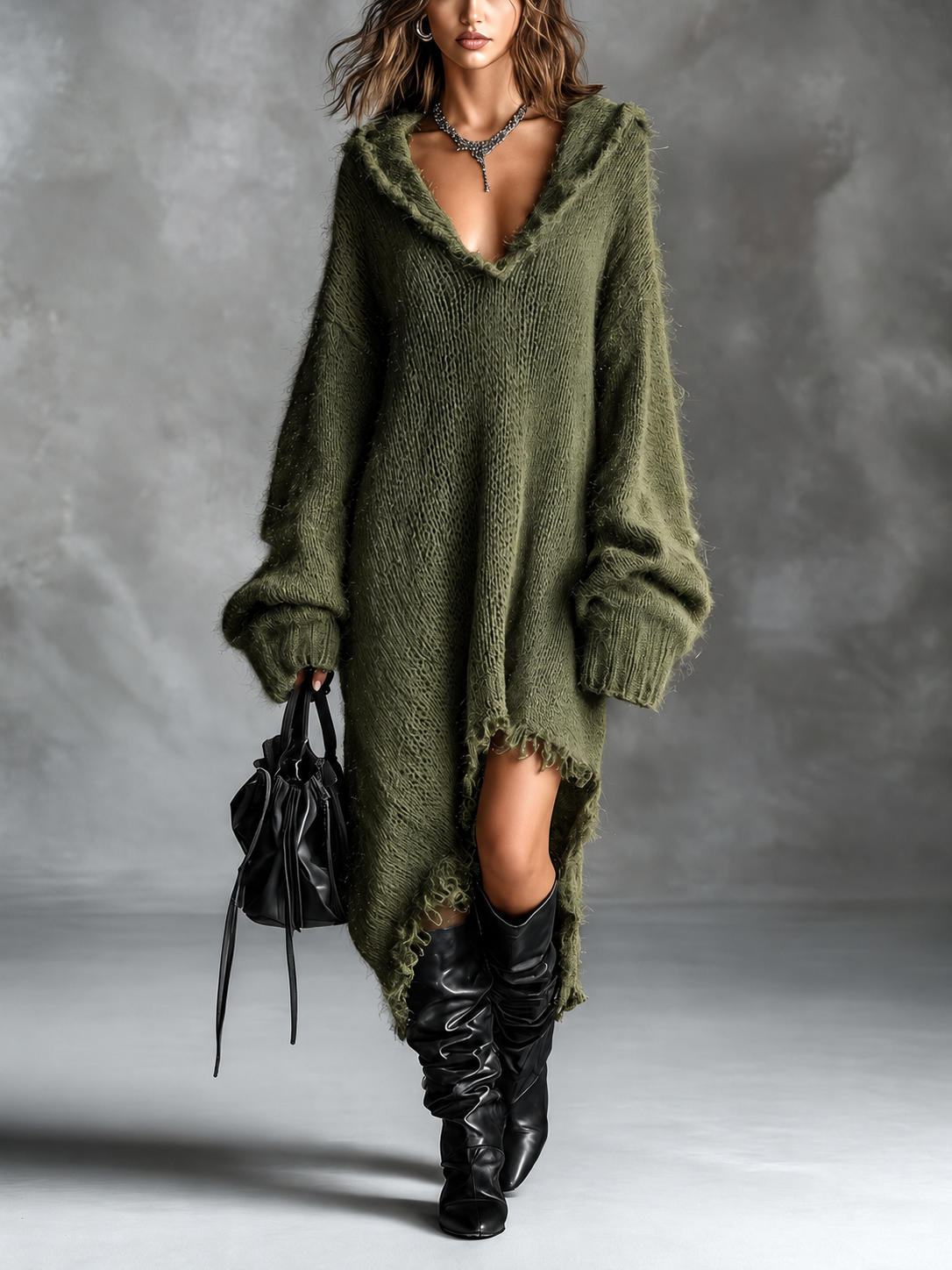 Hooded Midi Dress