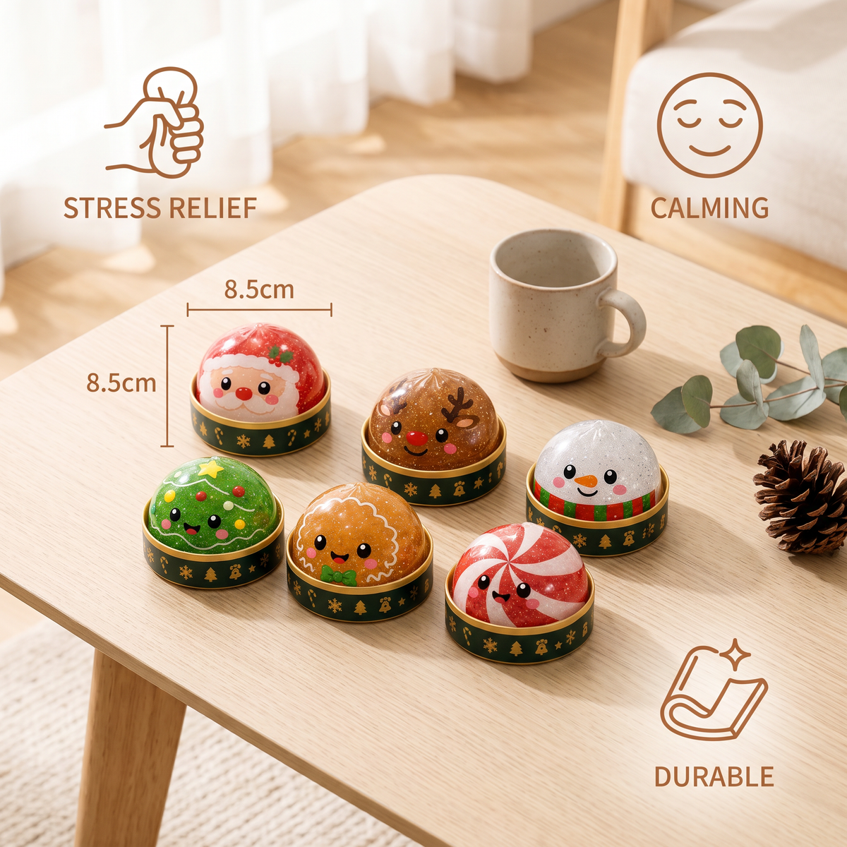 Christmas Dumpling Squishy Stress Relief Toy Set