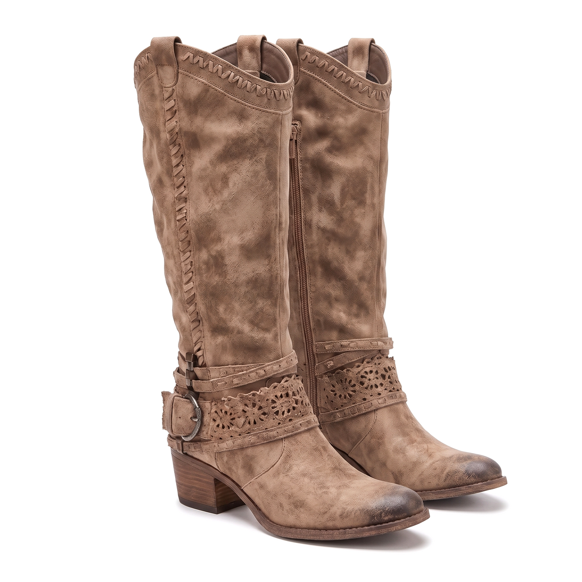 Sophie Western Boots with Strap Detail