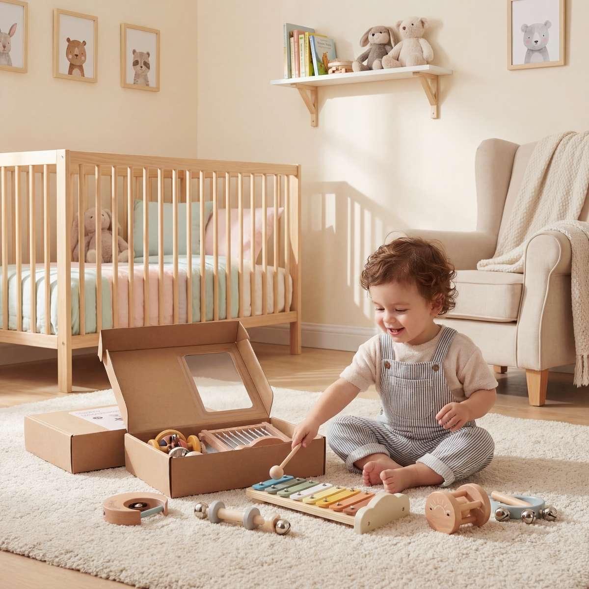 Baby Wooden Sound Play Set – 6-Piece Sensory Music & Sound Toy